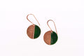 Hand Crafted Copper Enamel -  Kakan Green Earrings