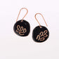 Hand Crafted Copper Enamel -  Phyllo Coal Earrings Small