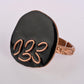 Hand Crafted Copper Enamel -  Phyllo Coal Ring