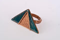 Hand Crafted Copper Enamel -  Triphuli Blue Ring