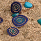 Hand Crafted Copper Enamel -  Vartul Blue Set Small