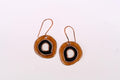 Hand Crafted Copper Enamel -  Vartul Ochre Earrings