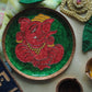 Home decor wall plates of Ganesh as Omkara, Ekdanaka, Vinayaka, handpainted and enameled on beaten copper