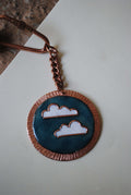Copper enamel trinkets, keychain handcrafted in Maharashtra, India, Baadal design
