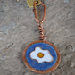 Copper enamel trinkets, keychain handcrafted in Maharashtra, India. Funky egg design