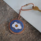 Copper enamel trinkets, keychain handcrafted in Maharashtra, India. Funky egg design