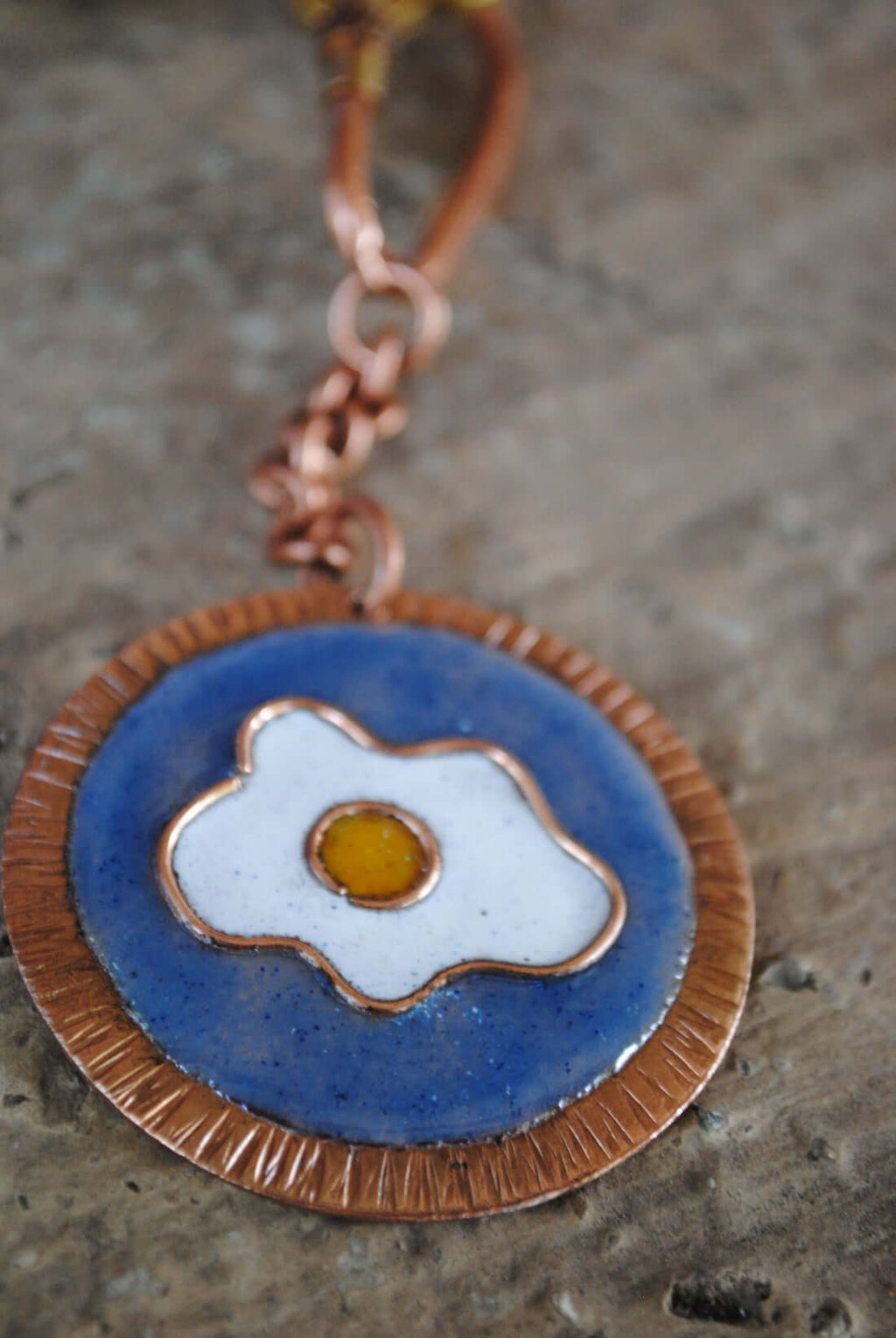 Ande ka Funda KeychainCopper enamel trinkets, keychain handcrafted in Maharashtra, India. Funky egg design
