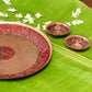 Copper enamel home decor, handcrafted in Maharashtra, India. Archana pooja thali and diya combo package