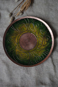 Home decor copper enamel wall plates and candle holder Lakhire range of bold, simple designs. Handcrafted by artisans in Maharashtra