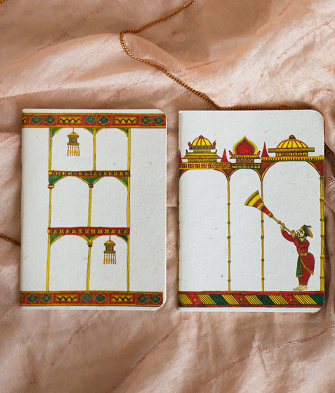 Handcrafted recycled paper stationery. Notebook in chitrakathi