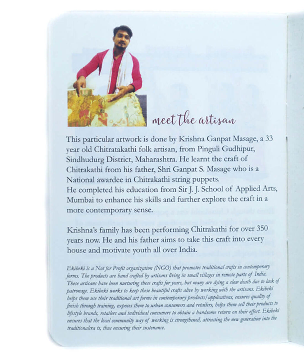 Handcrafted recycled paper stationery. Notebook in chitrakathi