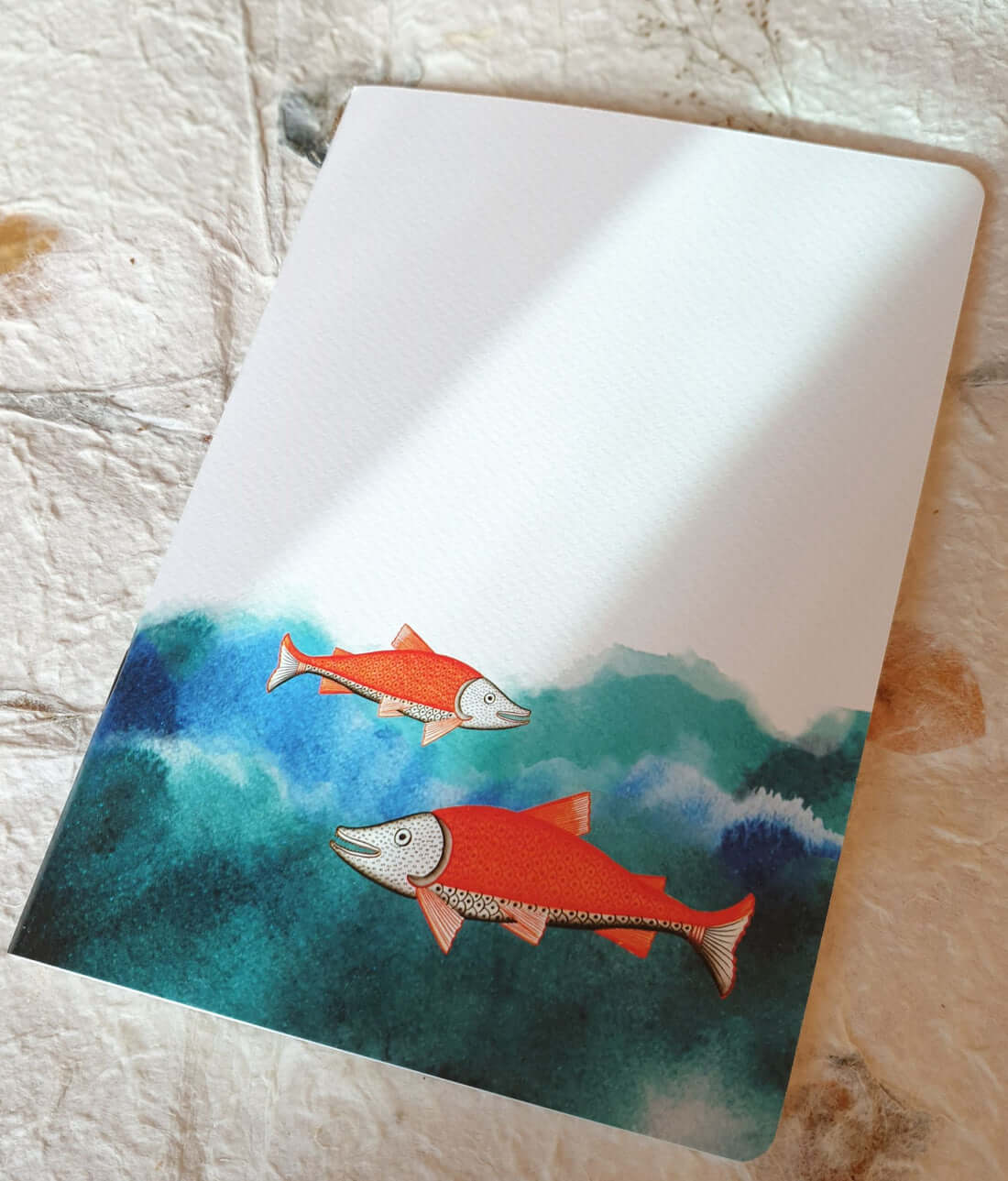 Set of 6 Notebooks. Hammerhead Shark in Patchitra handcrafted Notebook, to raise awareness of marine environment