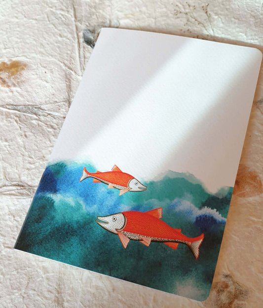 Hammerhead Sharks in Patchitra handcrafted Notebook (Single), to raise awareness of marine environment