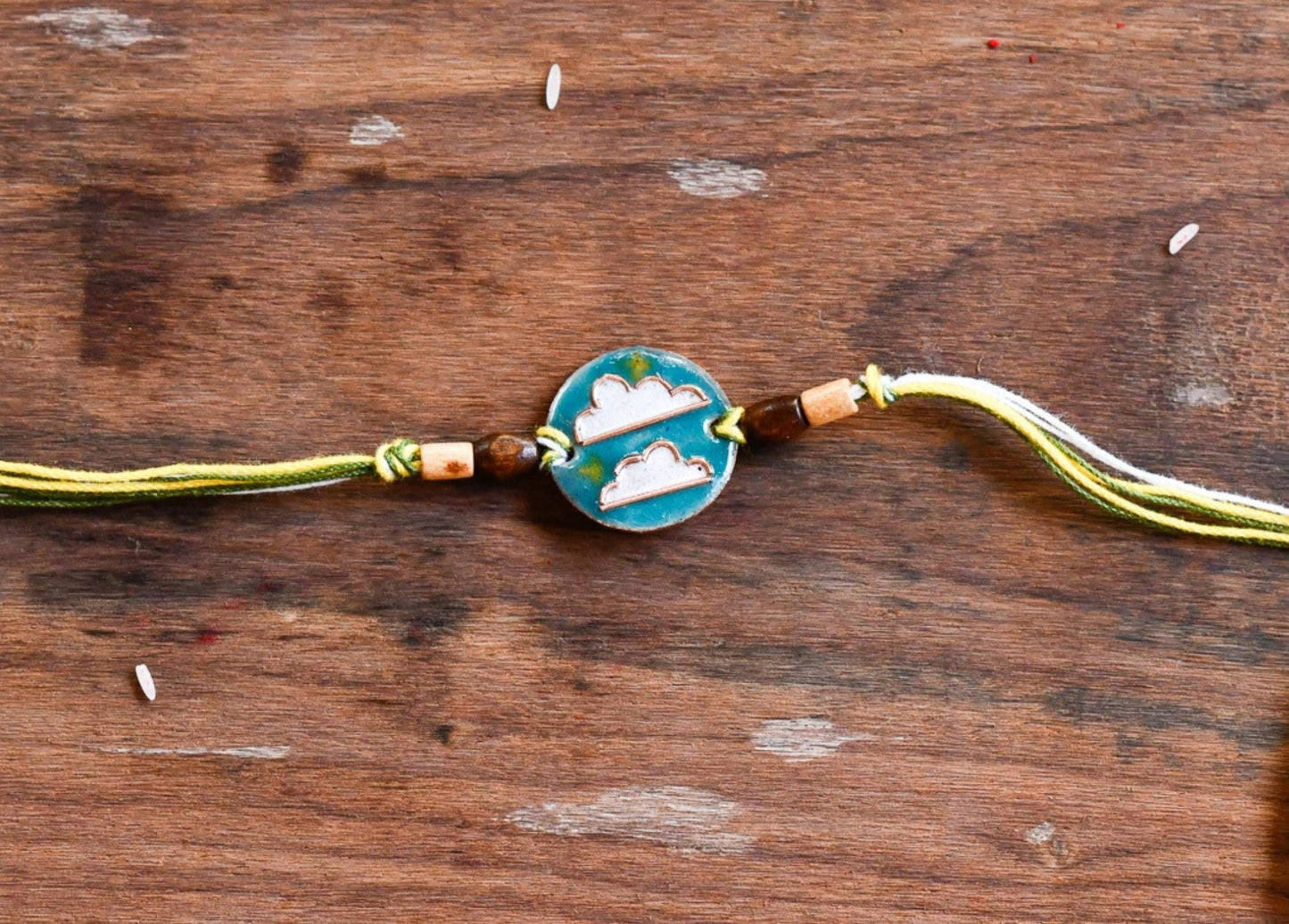 Handcrafted "Baadal" Copper Enamel Rakhi by EkiBeki