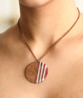 Handcrafted Copper Enamel Fire Small Pendant