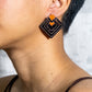 Ekibeki Diamond Copper Enamel Stud Earrings (1 Pair)