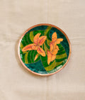 EkiBeki Handcrafted Copper Enamel Green Canna Wall Plate-3 sizes