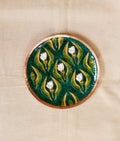 Ekibeki  Handcrafted Gardens of Vishwakarma Copper Enamel Wall Plate - Green Wildflower (1pc)
