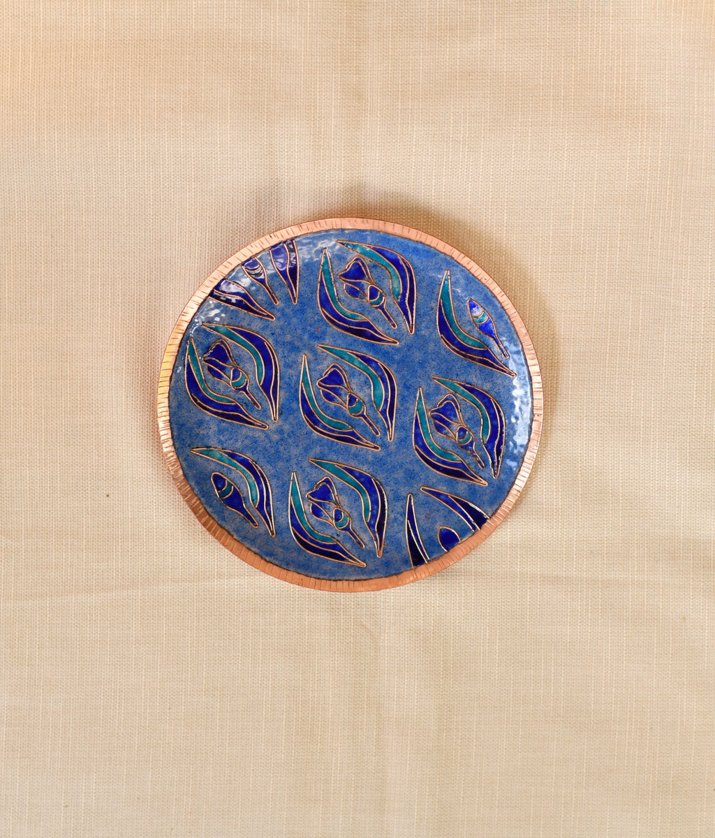 Ekibeki Handcrafted Gardens of Vishwakarma Copper Enamel Wall Plate - Pastels Wildflower (1pc)