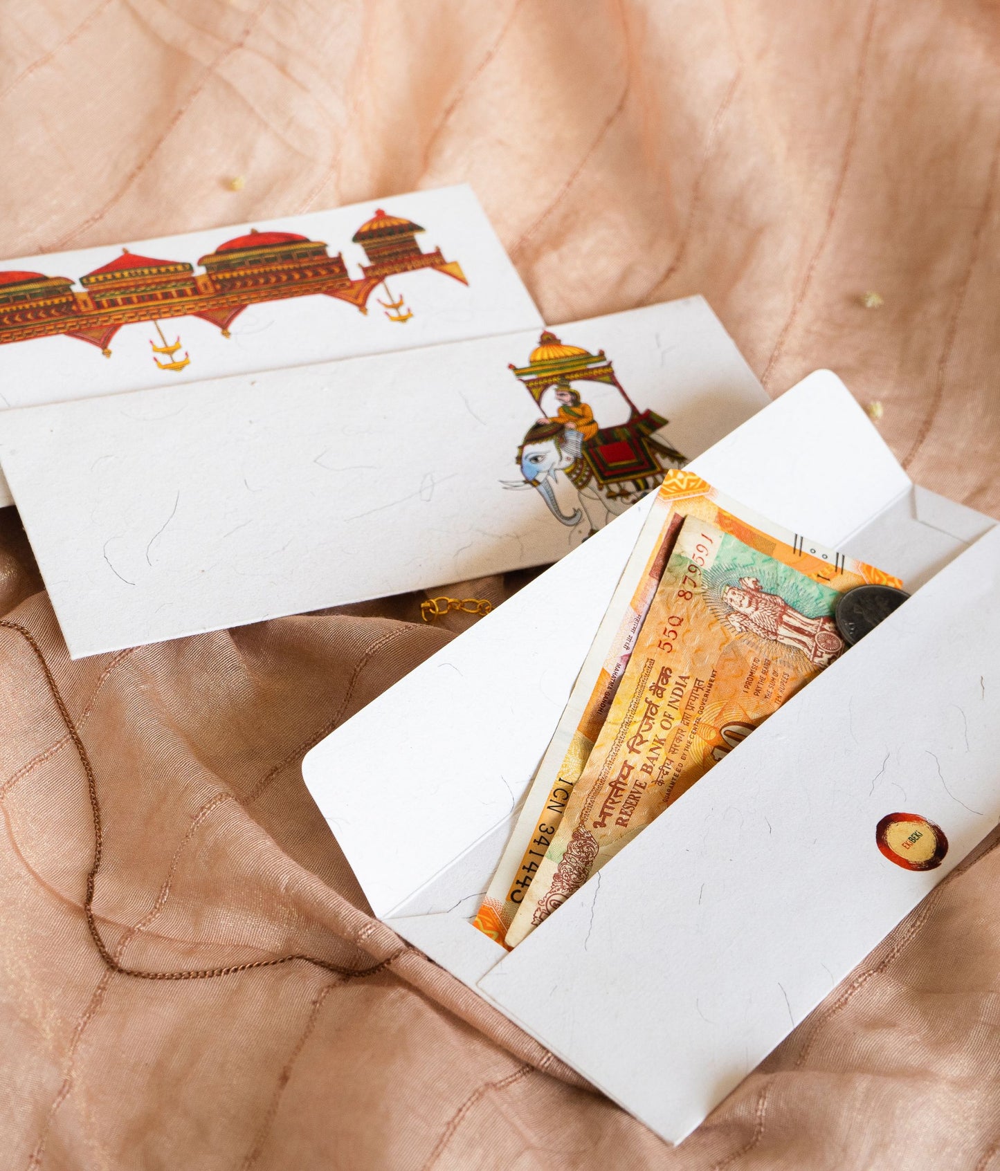 Set of 6 Celebration Handmade Gift Envelopes in Chitrakathi