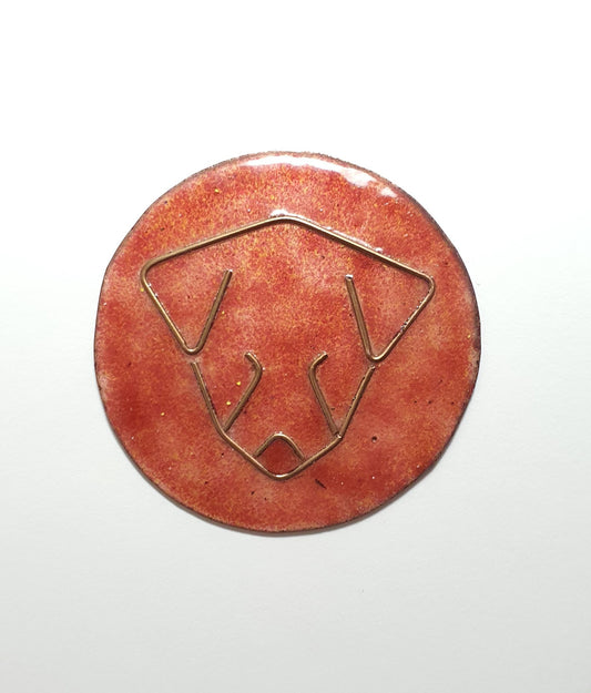 Ekibeki (Set of 2) Copper Enamel " Woof" Fridge Magnet