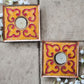 Ekibeki Yellow Rang-oli Square Tealight Holder (Set of 2)