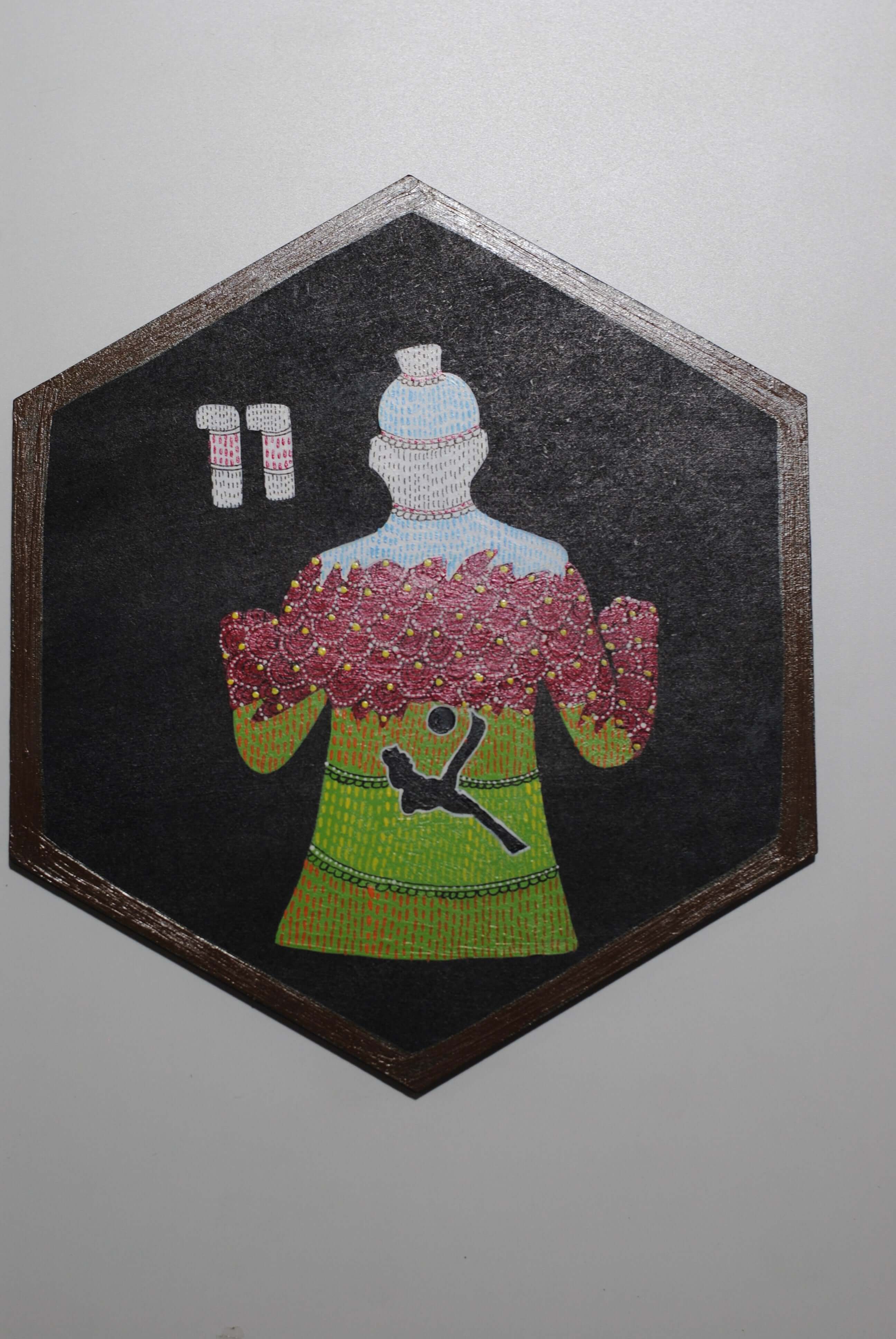 Copper enameled wallplates to celebrate FIFA legacies, Gareth Bale in Gond art. With The Plated Project