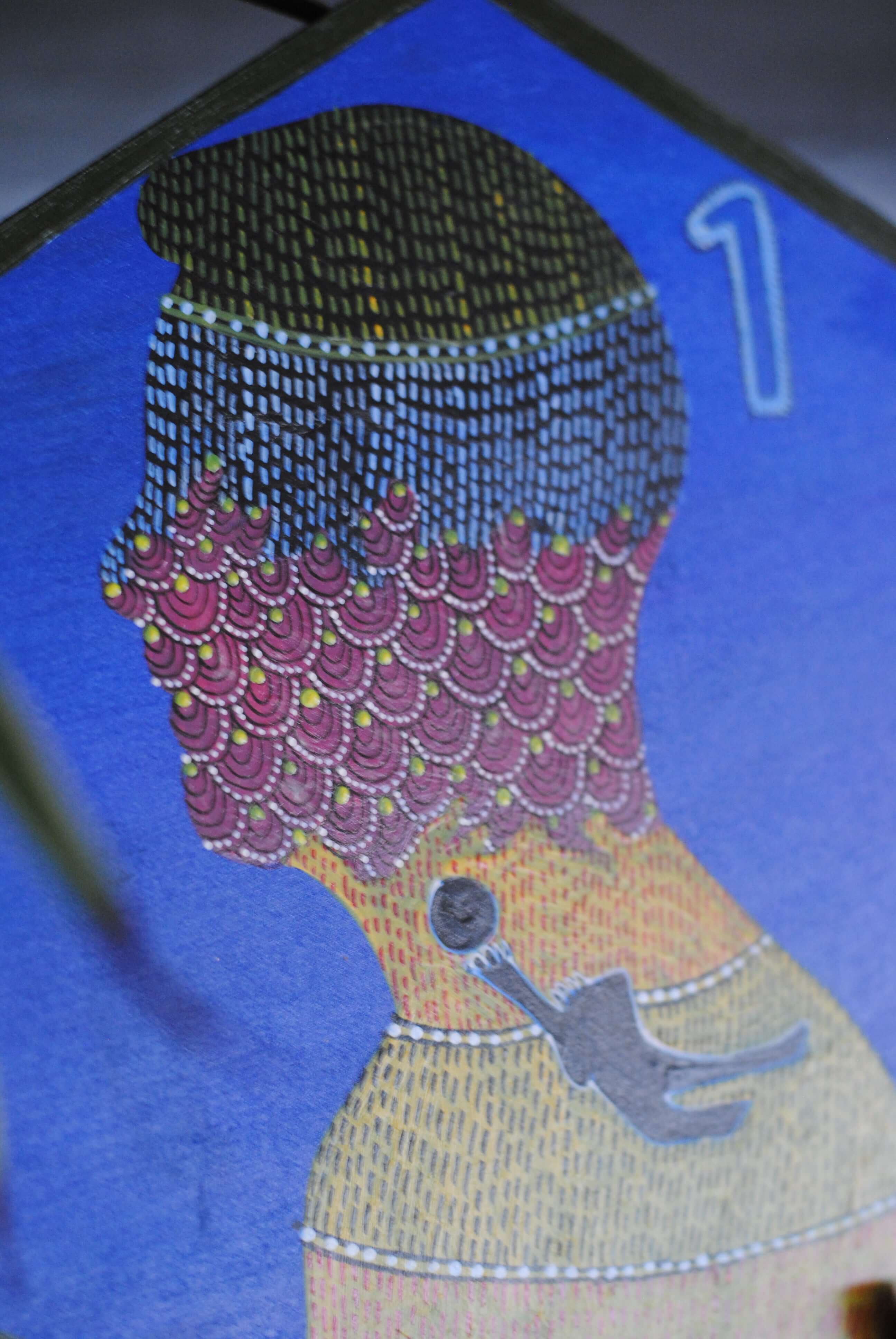 Copper enameled wallplates to celebrate FIFA legacies, Manuel Neuer in Gond art. With The Plated Project