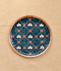 EkiBeki Handcrafted Copper Enamel Lotus in a jali Blue Wall Plate-3 sizes