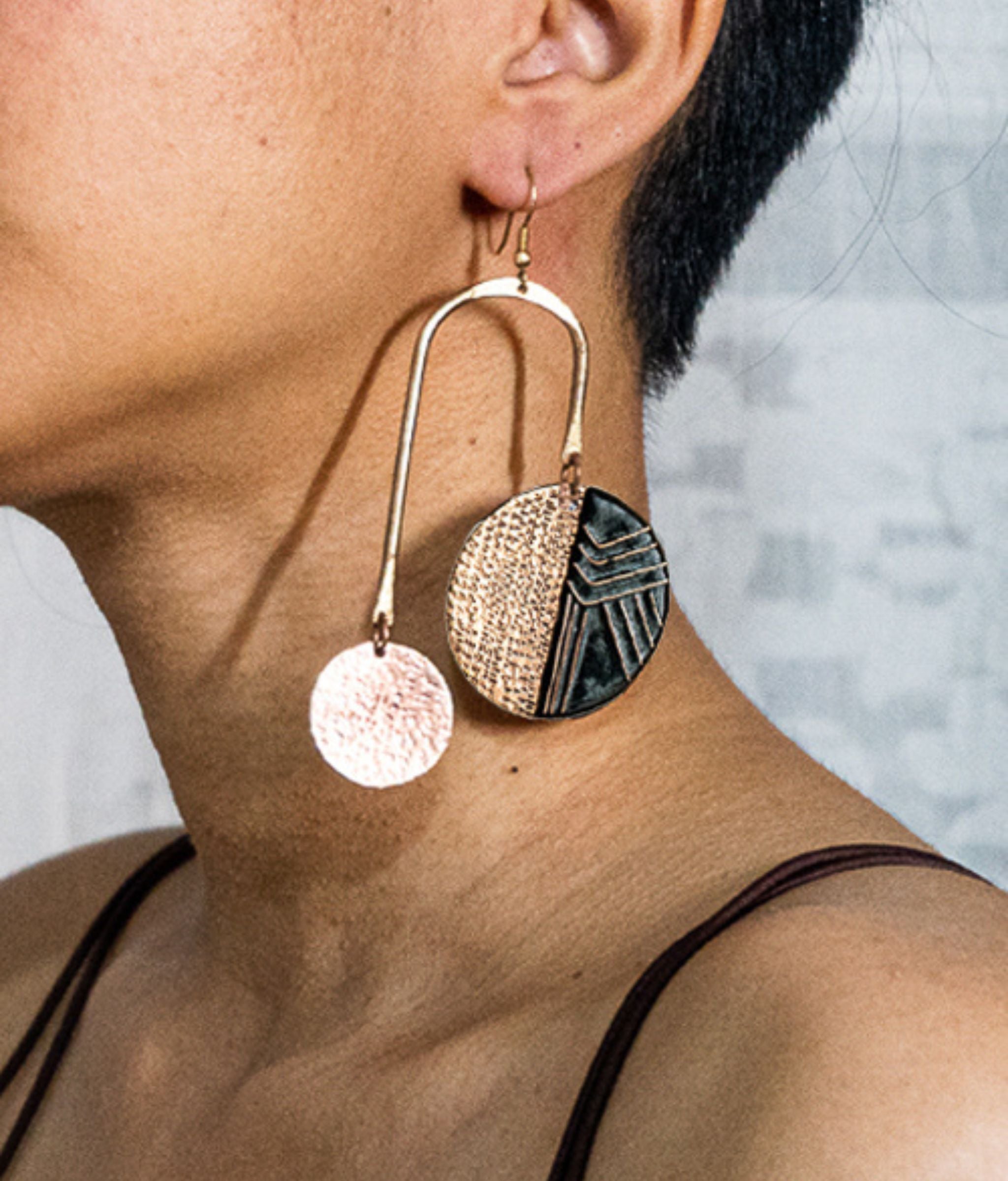 Copper deals enamel earrings