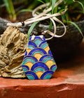 Handcrafted Copper Enamel Symmetrical Rainbow Pendant