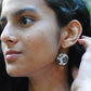 Copper enamel jewelry, funky earrings handcrafted in Maharashtra, India. Flower phool theme