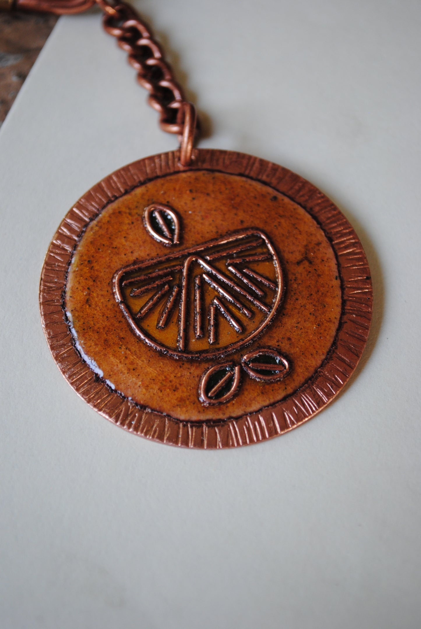 Copper enamel trinkets, funky keychain handcrafted in Maharashtra, India. Lemon nimbuzz theme