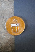 Copper enamel trinkets, funky lapel pin handcrafted in Maharashtra, India. Chai paani theme