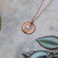 Copper enamel jewelry, funky pendant handcrafted in Maharashtra, India. Chai paani theme