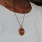 Copper enamel jewelry, funky pendant handcrafted in Maharashtra, India. Hearts dil theme