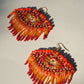 Truna natural fibre golden grass and zardosi handcrafted jewelry from Odisha, nazar red earrings