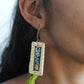 Truna natural fibre golden grass and copper enamel handcrafted jewelry from Odisha. Jharokha earrings