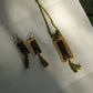 Truna natural fibre golden grass and copper enamel handcrafted jewelry from Odisha. Jharokha set of earrings and pendant
